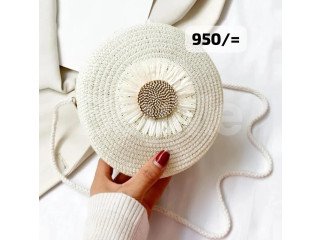 LADIES CUTE WHITE COLOR HANDBAG - ROUND SHAPED