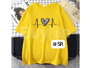 HEART BEAT BAGGY TSHIRT - YELLOW