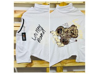 DOUBLE SIDE PRINT CREW NECK TSHIRT - WHITE