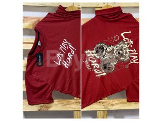 DOUBLE SIDE PRINT CREW NECK TSHIRT - RED