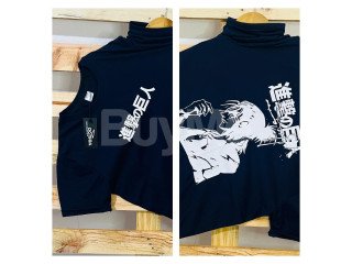 DOUBLE SIDE PRINT CREW NECK TSHIRT - DARK BLUE