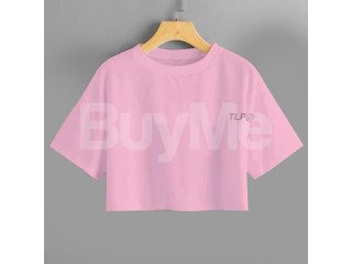 CUT OUT CROP T SHIRT - PINK