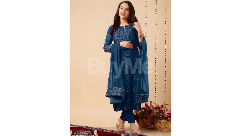 new-reyon-beautiful-suit-set-dark-blue-with-green-big-0