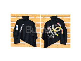 DOUBLE SIDE PRINT CREW NECK TSHIRT - BLACK (CHANEL)