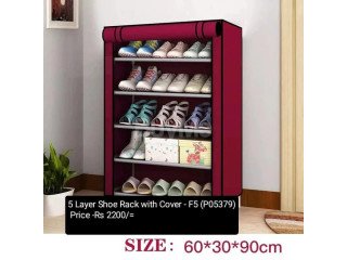 5 LAYER SHOE RACK WITH COVER