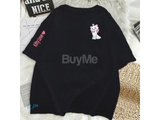 KITTY LOVE BAGGY TSHIRT - BLACK