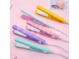 HIGH QUALITY MINI HAIR STRAIGHTENER IRON PINK CERAMIC STRAIGHTENING CORRUGATED CURLING IRON