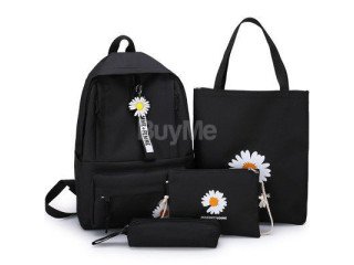 4PCS BAG WITH KEY TAG AND ALL BADGES SHOWN - BLACK COLOUR