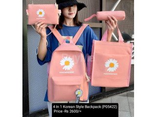 4 IN 1 KOREAN STYLE BACKPACK - PINK