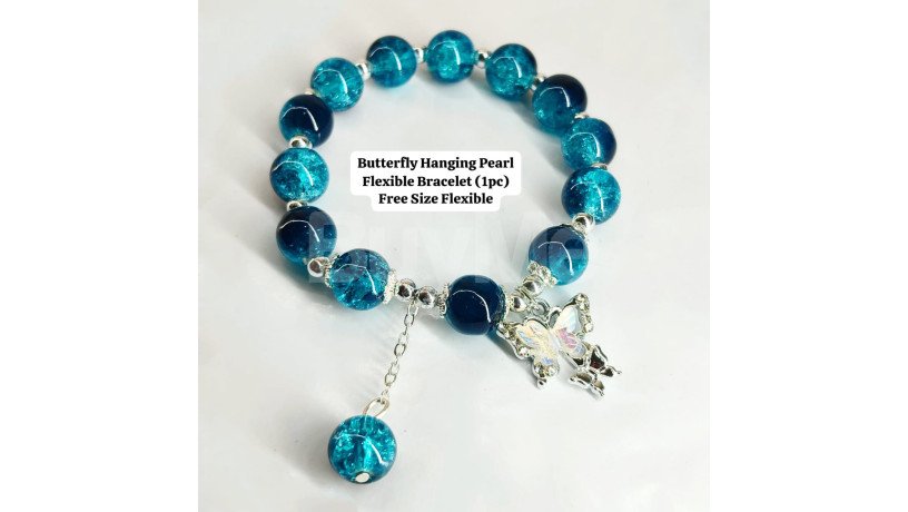 butterfly-hanging-pearl-flexible-bracelet-blue-big-0