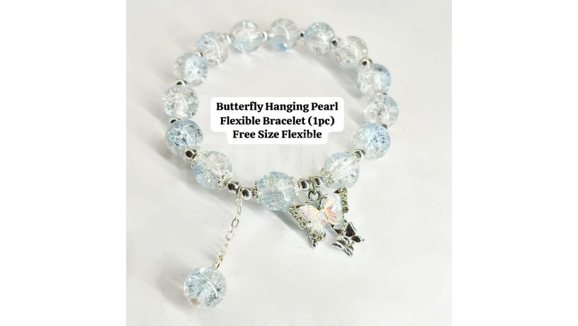 butterfly-hanging-pearl-flexible-bracelet-white-big-0