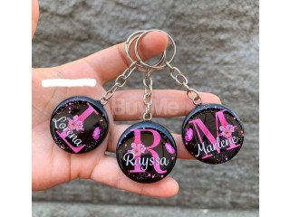 RESIN KEY TAGS WITH LETTERS