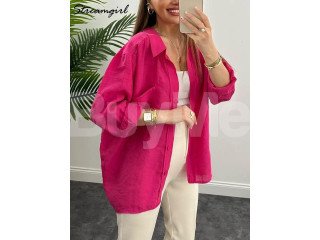 MASERATI PINK SHIRT & LINEN PANT OUTFIT SET