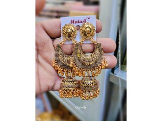 JUMKI EARRINGS - BRONZE COLOUR