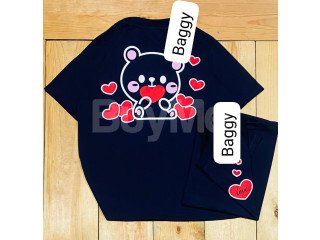 LADIES BAGGY T-SHIRT - NAVY BLUE