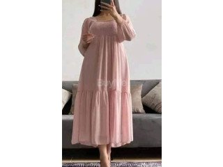 FULLSLEEVE LONG FROCK - PINK