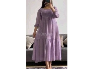 FULLSLEEVE LONG FROCK - PURPLE