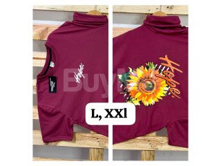 SUNFLOWER PRINTED TSHIRT - MAROON