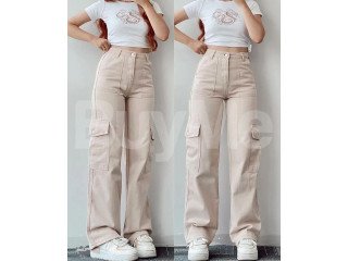 LADIES CARGO PANT- BEIGE