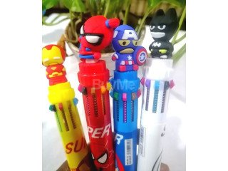 MULTI 10 COLOUR CUTE SUPER HEROES PENS