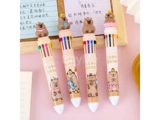 MULTI 10 COLOUR CUTE CAPYBARA PEN