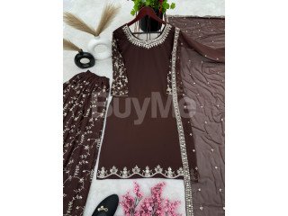 NEW DESIGNER PARTY WEAR LOOK TOP-PLAZZO AND DUPATTA WITH HEAVY EMBROIDERY WORK