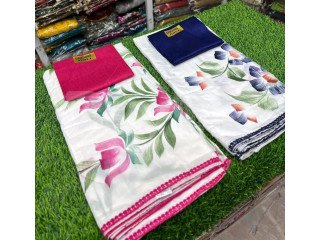 COTTON SAREES - MAGENTA AND BLUE