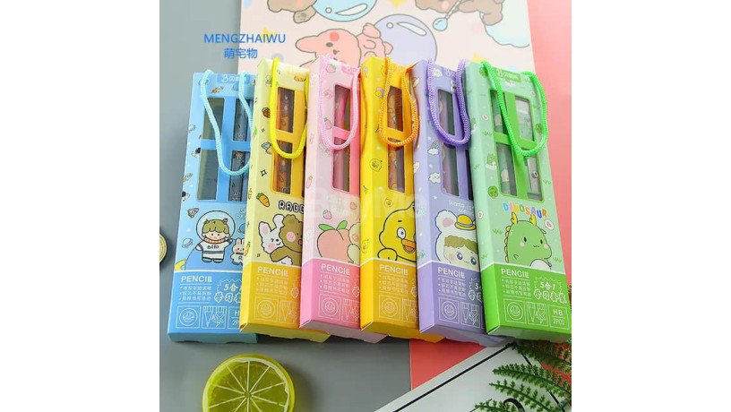 cute-kids-stationery-cartoon-ruler-eraser-sharpener-pencil-school-set-big-2