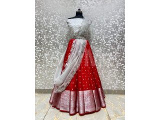 LADIES HALF SAREE - RED