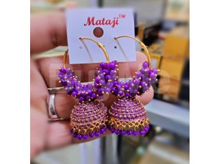 JUMKI TYPE EARRINGS - PURPLE