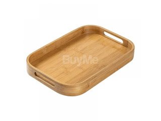 WOODEN BROWN SERVING TRAY