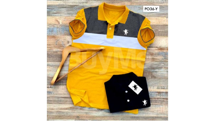 three-tone-designed-polo-short-sleeve-t-shirt-yellow-grey-white-big-0