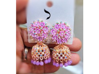 MUMBAI JUMKI EARRINGS - LIGHT PURPLE