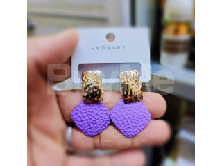 SQUARE SHAPED STUD EARRINGS - PURPLE