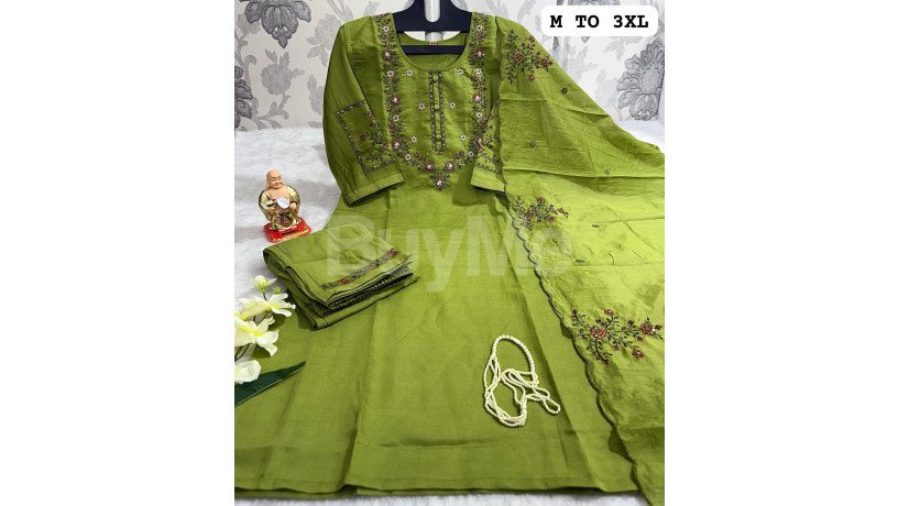 handwork-kurti-with-dupatta-pants-set-green-big-1