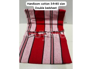 HANDLOOM COTTON DOUBLE BEDSHEET - RED