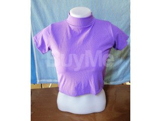 LADIES SHORT SLEEVE TOP - PURPLE