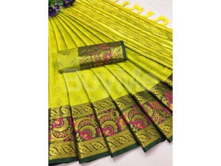 SOFT SOUTH SILK SAREE - LIGHT GREEN