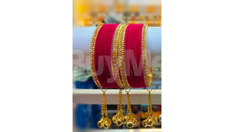 red-velvet-bangles-with-tassels-bangles-big-0