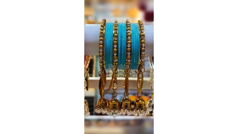 blue-velvet-bangles-with-tassels-bangles-big-0