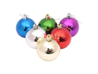 COLORFUL CHRISTMAS TREE ORNAMENTS SET 6 PCS