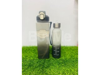 2IN1 1000ML/400ML TRITAN PLASTIC MOTIVATIONAL FITNESS GRADIENT SPORTS DRINKING WATER BOTTLE GOOD QUALITY