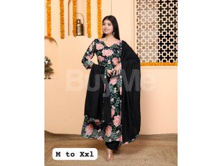 HEAVY SEQUINS WORK ANARKALI 3PCS KURTI SET