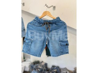 MEN SUPER DRY ELASTIC MEN CARGO DENIM SHORT - LIGHT BLUE