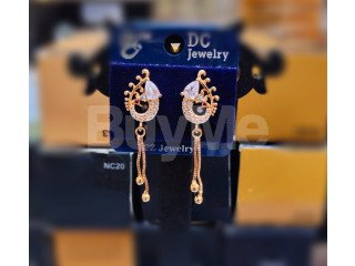 STONE STUDDED KOREAN EARRING - PINK