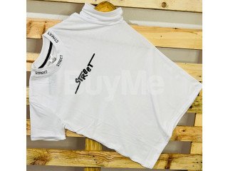 RIB PRINT HIGH TSHIRT - WHITE