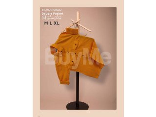 LONG SLEEVE DOUBLE POCKET SHIRT - YELLOW