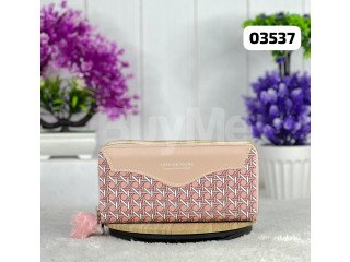 IMPORTED LADIES WALLET - DOUBLE ZIP - PINK