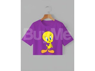 TWEETY CROPTOP - DARK PURPLE