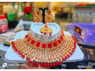 WEDDING BRIDAL NECKLACE - RED